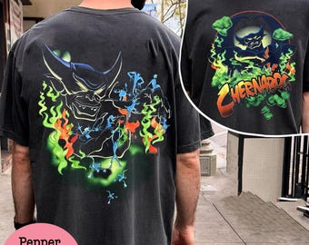 Two Sided Vintage Disney Chernabog Fantasia T-shirt, 90s Disney Villains Tee, Chernabog Flame Shirt, Disneyland Family Trip Matching Outfit