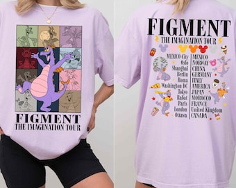 Retro 2 Sided Disney Figment The Imagination Tour Shirt, Epcot Center T-shirt, Food And Wine Tee, Disneyland Family Trip Matching 2026