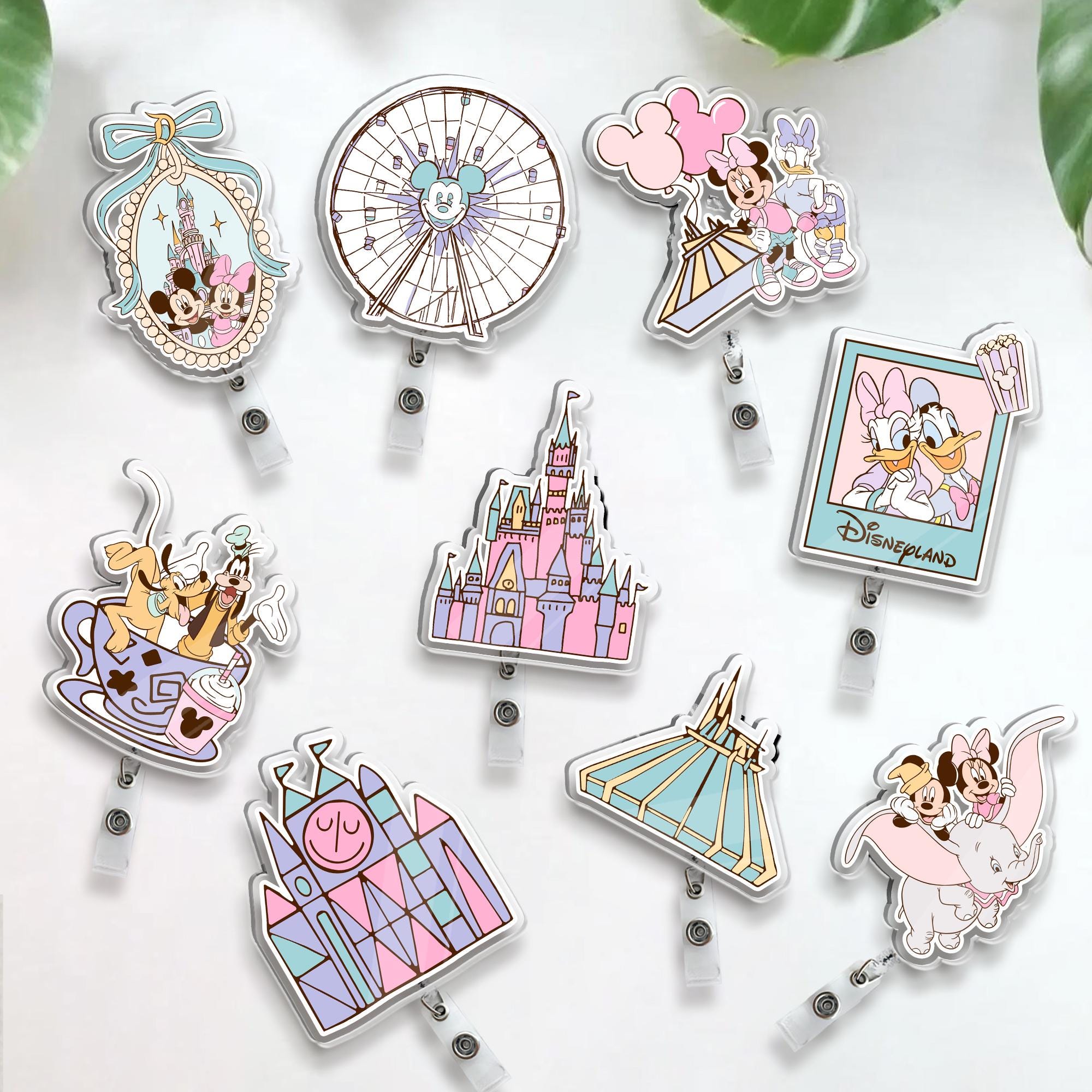 Custom Disney Parks Mickey And Friends Coquette Bow Badge Reel, Disneyland Magic Castle, Retractable ID Badge Holder, WDW Disneyland Trip