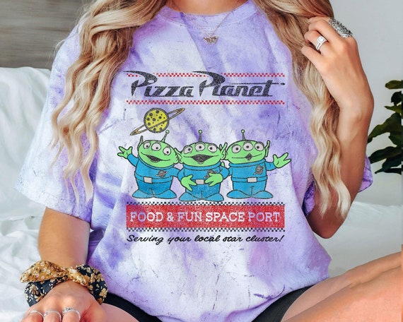 pizza planet tie dye shirt