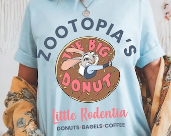 Camiseta de Disney Zootopia: La pequeña roedora, camiseta divertida de Judy Hopps: La gran dona, camiseta de la cafetería Zootopia, viaje familiar a Zootopiaworld