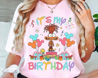 Vintage Disney It's My Birthday Shirt, Inside Out Anxiety T-shirt, Walt Disney World Tee, Birthday Gift, Disneyland Family Trip 2026