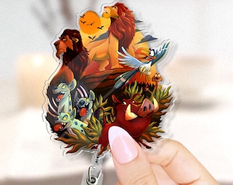 Disney The Lion King Characters Badge Reel, Animal Kingdom Badge, Hakuna Matata, Retractable ID Badge Holder, Gift For Nurse, Disney Trip