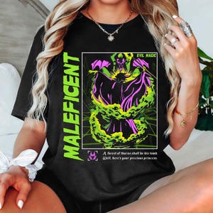 Disney Maleficent Neon T-shirt, Sleeping Beauty Villain Quote Shirt, Forest Of Thorns Psychedelic Tee, Disneyland Family Trip Matching 2025