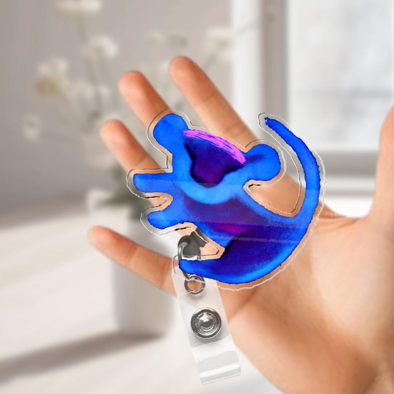 Disney Blue Hue Simba Cave Painting Badge Reel, the Lion King Badge