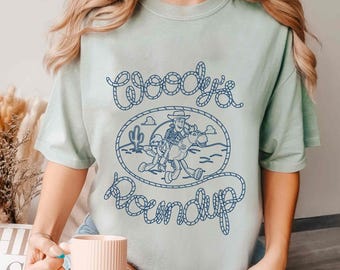 Disney Toy Story Woody Bullseye Shirt, Bullseye Woody's Roundup Shirt, Pixar Cowboy Graphic Tee, WDW Disneyland Family Trip Matching 2026