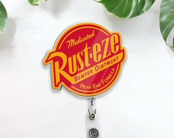 Carrete de credencial de Disney Medicated Rusteze, credencial de Cars Rapdiator Springs, porta credencial retráctil, regalo para enfermera, viaje a Disneyland 2026
