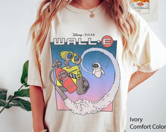 Wall-E Fly Eve Retro Distressed T-shirt, Disney Pixar Wall-E Tee, Magic Kingdom, WDW Disneyland Family Trip Matching 2026, Birthday Gifts