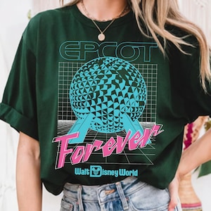 Retro Disney Epcot Forever Gridded Pattern Shirt, Spaceship Earth Tee, Walt Disney World Attractions Shirt, Disneyland Family Trip Outfit afbeelding 6