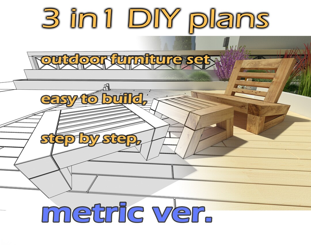 DIY, Modern Outdoor Furniture Plans. Etsy