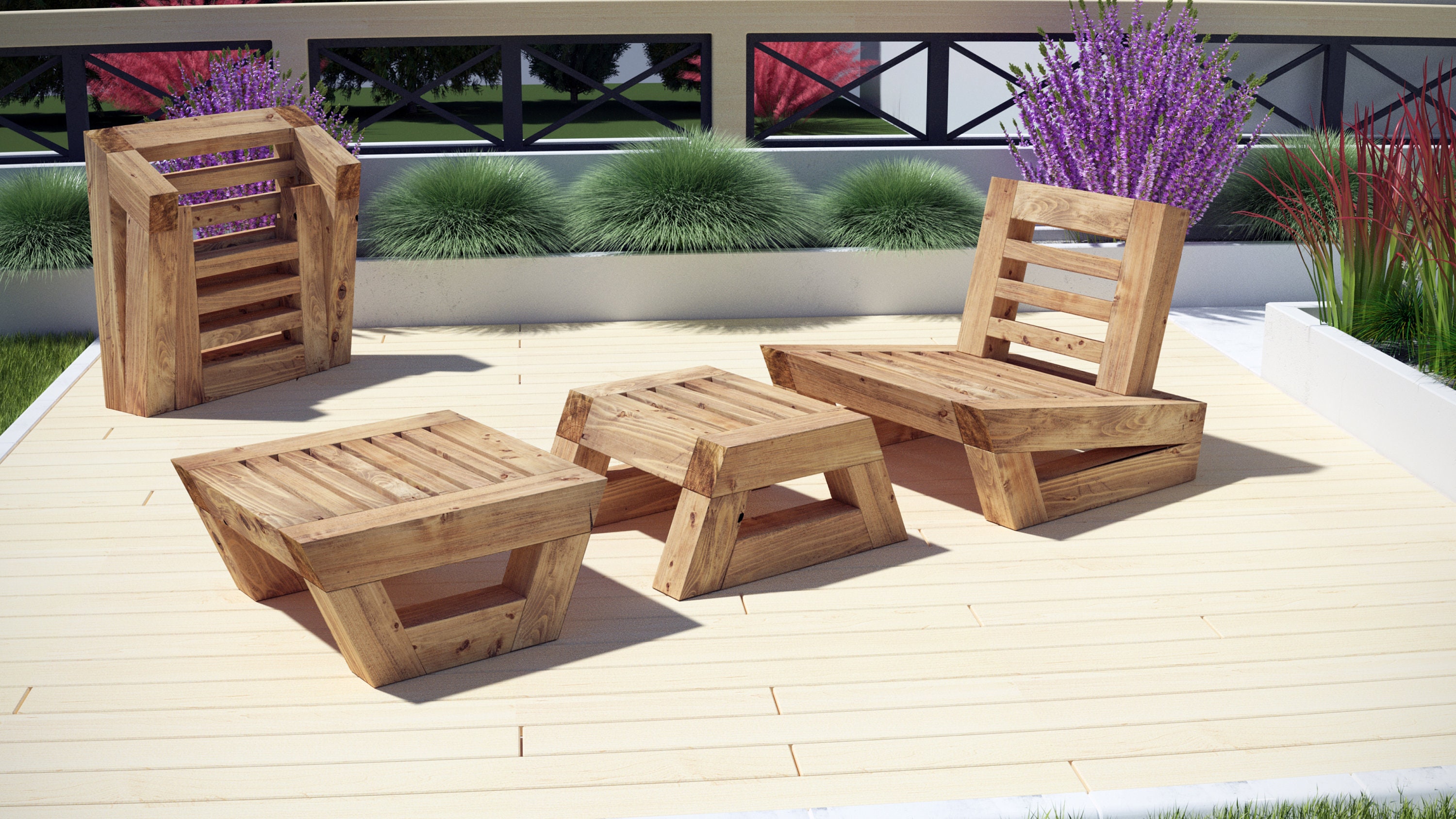 DIY, Modern Outdoor Furniture Plans. Etsy