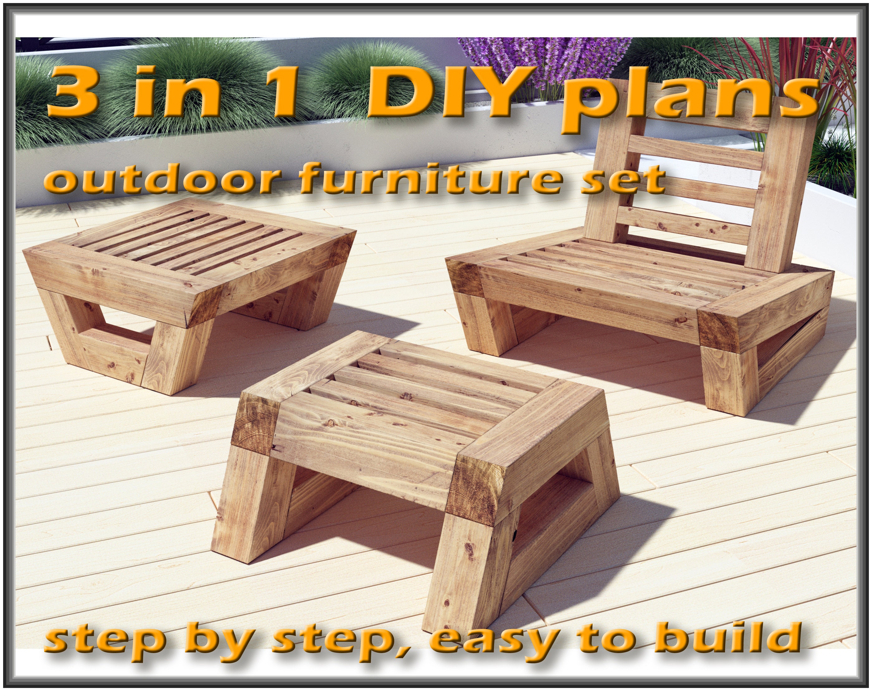 DIY Modern Outdoor Furniture Plans. Etsy