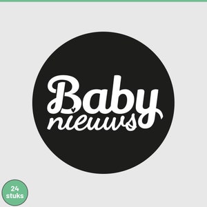 Sluitstickers BABY nieuws - 24 stuks