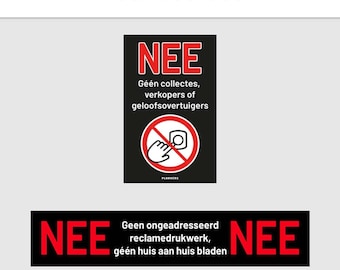 Voordeelset Geen collecte & Nee Nee sticker