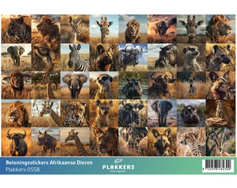 Beloningsstickers Afrikaanse Dieren