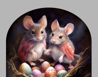 Muursticker de muizen vieren Pasen