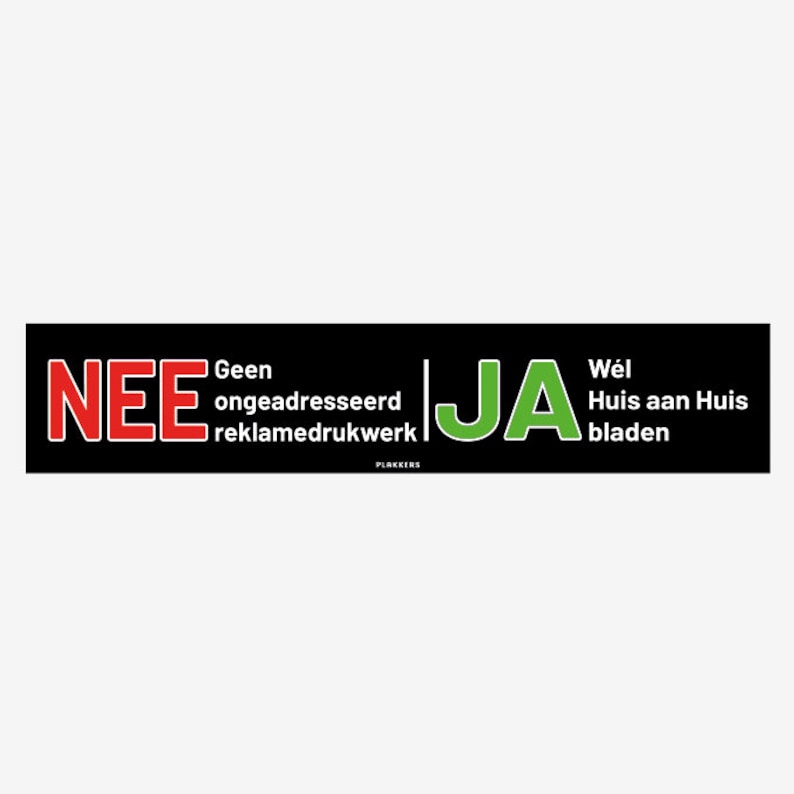 Nee Ja sticker 15x3cm afbeelding 1