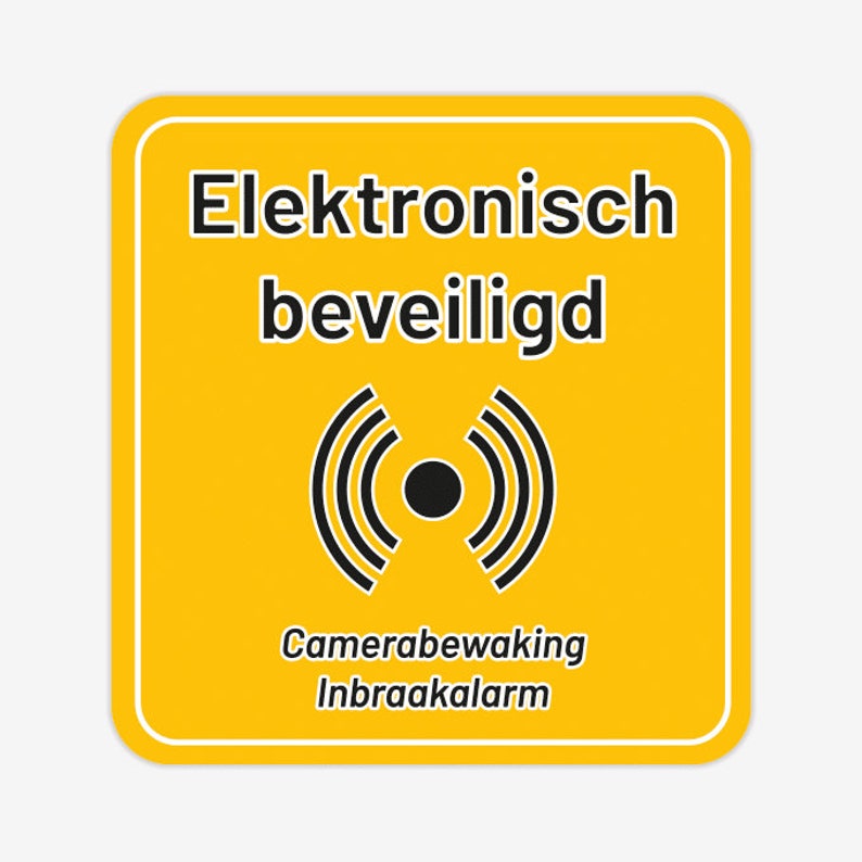 Sticker elektronisch beveiligd camerabewaking / inbraakalarm afbeelding 1