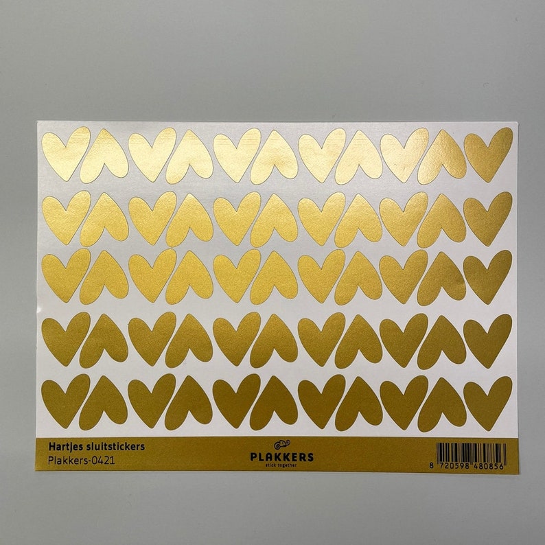 Sluitstickers hartjes goud 55 stuks afbeelding 1