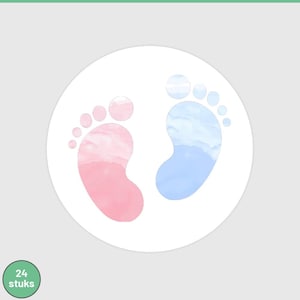 Sluitstickers Geboorte / Gender reveal party uitnodiging - 24 stuks