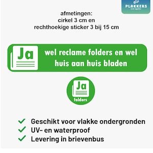 Ja folders sticker brievenbus set afbeelding 3