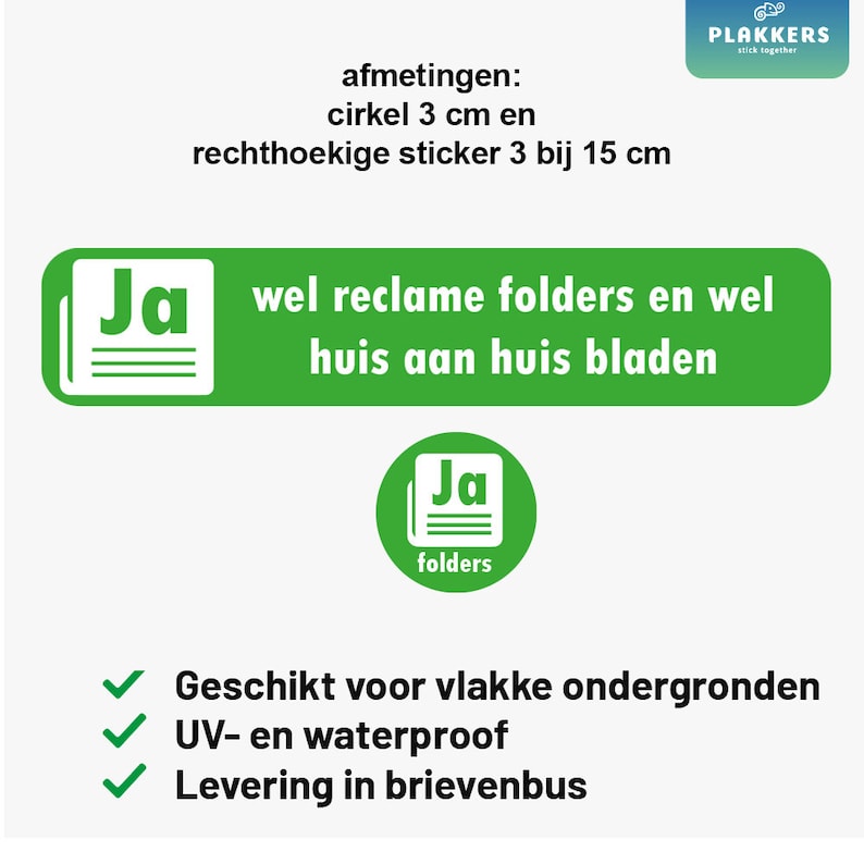 Ja folders sticker brievenbus set afbeelding 3