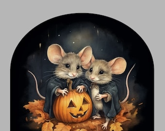 Muursticker muizen vieren Halloween
