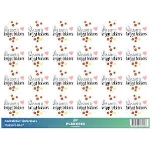 Autocollants cadeaux Sinterklaas "Ceux qui sont doux reçoivent des friandises" - 24 pièces