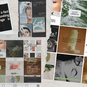 May include: A collage of images with text related to skincare and cosmetic procedures. The images include text that says "aging is a fact of life. looking your age is not", "Botox", "Lip Filler FAQ", and "Microneedling". Other images show procedures and products.