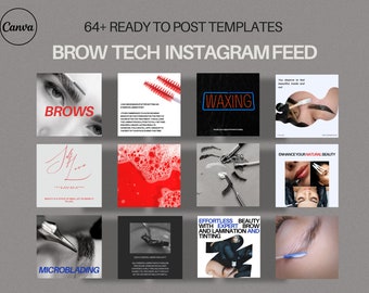 Brow Tech Instagram Post Vorlage | Canva Bearbeitbar (Digitaler Download)