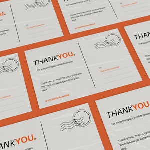 Danksagungskarten für kleine Unternehmen | Dankeskarte | Druckbare Danke Einlage | Postkarten | Postkarten Vorlage | Danke Postkarte | Bearbeitbar