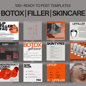 Botox and Filler Instagram Posts, Skincare Instagram templates, Nurse Injector Templates, Botox Templates, Medspa Instagram templates & post