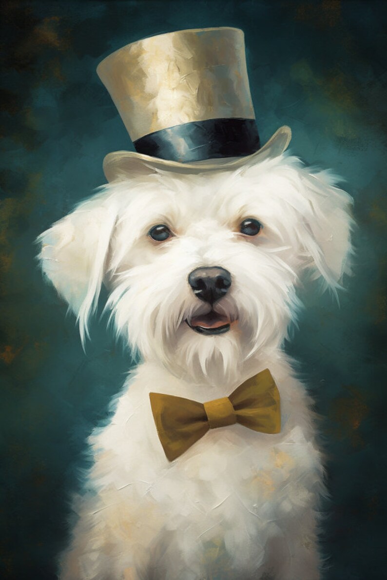 Funny Dog Painting PRINTABLE Cute Dog in Clothes Pet Etsy