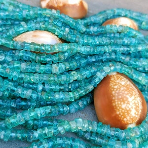 Sky Apatite Smooth Tyre Beads, Apatite Heishi Beads, Sky Apatite Smooth Tyre Beads, Apatite Heishi Beads, Sky Blue Apatite Wheels 13" Strand