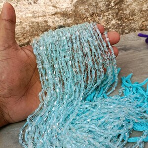 Natural Aquamarine Oval Shape Beads Aquamarine Oval ,Aquamarine Gemstone Beads ,13 Inches Aquamarine Beads Strands, Wholesale Beads For Sale