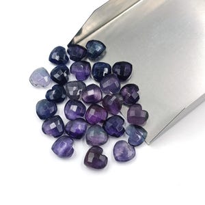 AAA Rainbow Fluorite Heart Shape Briolettes, Natural Fluorite Faceted Heart Shape Gemstone, Loose Hand Carved Beads, Fluorite 10MM Beads