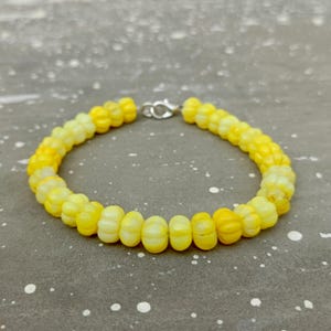 Yellow Opal Melon Beaded Bracelet, 7-8mm Yellow Opal Gemstone Bracelet, Opal Gemstone rondelle Bracelet, Yellow Candy Opal Beads Bracelet