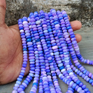 AAA Shaded Hellpurpur-Blau-Opal Glatte Rondell Perlen, Lila Lavendel Opal Plain Handgemachte Edelstein Perle, Handgemachte Opal Perle Schmuck Handwerk