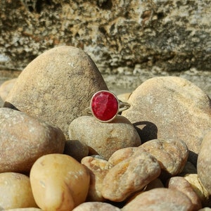 Oval Ruby Ring, 925 Sterling Silver Gemstone Engagement Ring Promise Ring For Women, Indian Ruby Ring, Dainty Promise Ring, Oval Cut Ring
