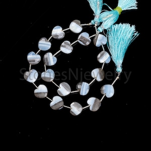 AAA Blue Opal Heart Shape Briolettes, Blue Opal Faceted Heart Shape Gemstone, Loose Hand Carved Beads, Opal Gemstone Beads, 11-12MM Heart