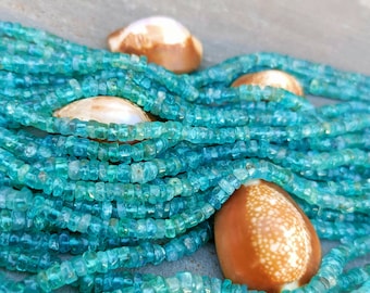 Sky Apatite Heishi Beads: Glatter Reifen Edelstein, 13 "Strang