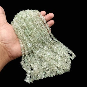 Beautiful Green Amethyst Smooth Uncut Chip Beads, Natural Amethyst Beads Gemstone Flat Uneven Rough Beads Raw Nugget Jewelry Making Craft