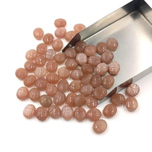 AAA Sunstone Scarab Shape Gemstone, Natural Sunstone Beetle Face Carving Beads, 12mm Egyptian Healing Scarab Beads for Jewelry Making, SALE