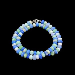 Beautiful Candy Opal Designer Beaded Necklace, Multi Color Opal Necklace, Opal Smooth Rondelle, Multi Candy Opal Handmade Beaded Necklace