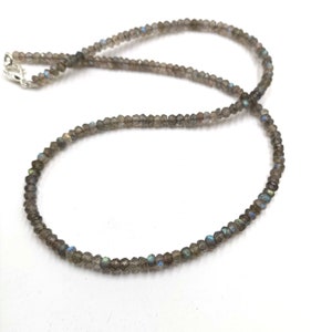 Natural Labradorite Faceted Rondelle Beaded bracelet, Labradorite Gemstone bracelet, Dainty bracelet for Women Anniversary Gift for Her