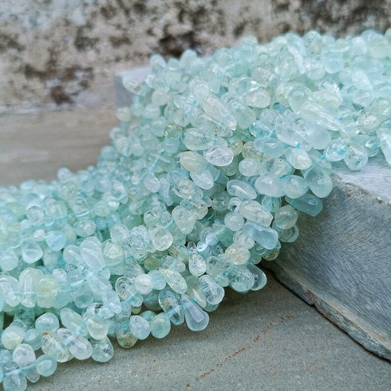 Aquamarine Smooth Drop Beads, AAA Aquamarine Smooth Drops Shape Beads Aquamarine Beads Aquamarine Drops Beads, Aquamarine Teardrop, 13 Inch image 7