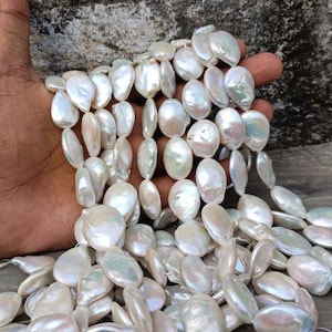 Natural white Pearl Smooth Unshaped Gemstone Loose Beads, flat disk shape Pearl Beas, Nugget Fresh Water Pearl,Loose Pearl Beads Sale Gift