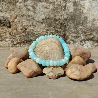Bracciale Con Opale Etiope Naturale, Rondelle 3-5 Mm, Argento 925, Fatto A Mano, Lunghezza 22 Cm
