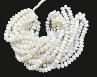 White Opal Rondelle Beads: 5-6mm AAA Gemstone Jewelry Craft