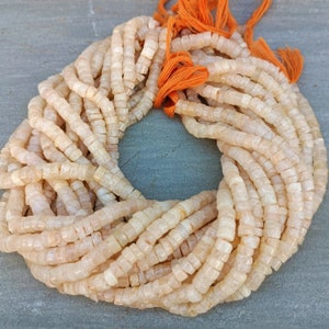 Natürliche Citrin Edelstein Reifen Perlen, Citrin Rad Form Heishi Perlen Reifen Perlen Schmuck, Citrine Ebene Heishi Edelstein Reifen 13-Zoll-Strang
